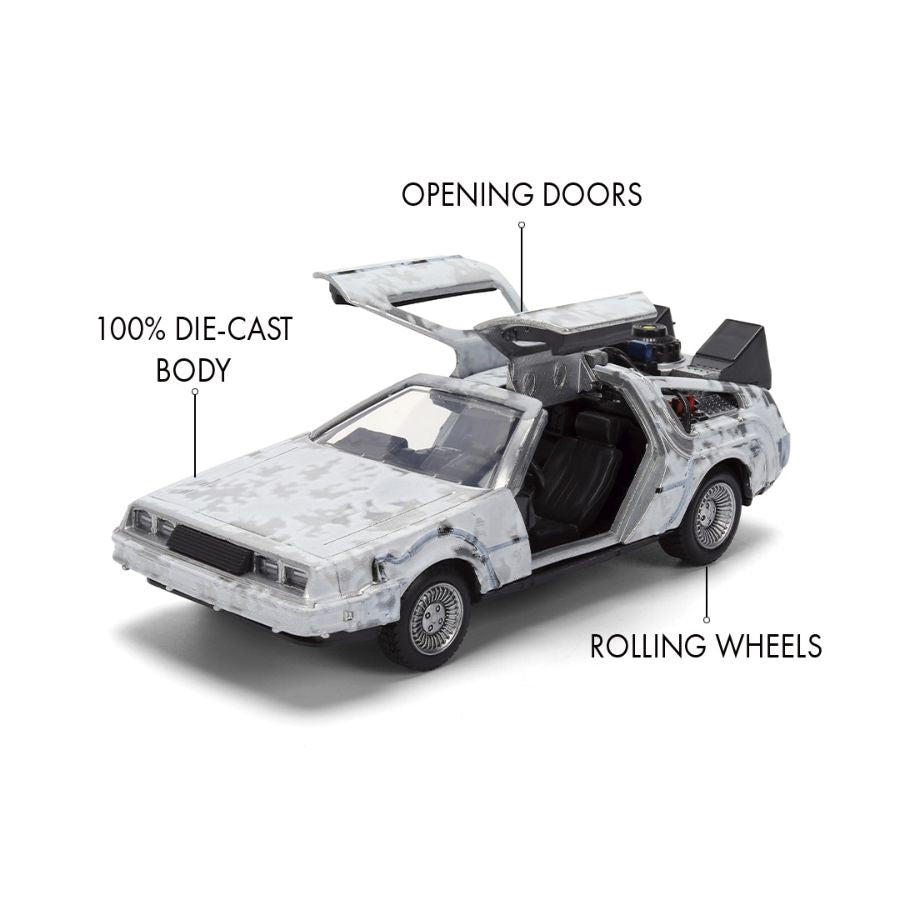 Back to the Future - Delorean (Frosted) 1:32 Scale Vehicle with Truck Box (SDCC Exclusive)