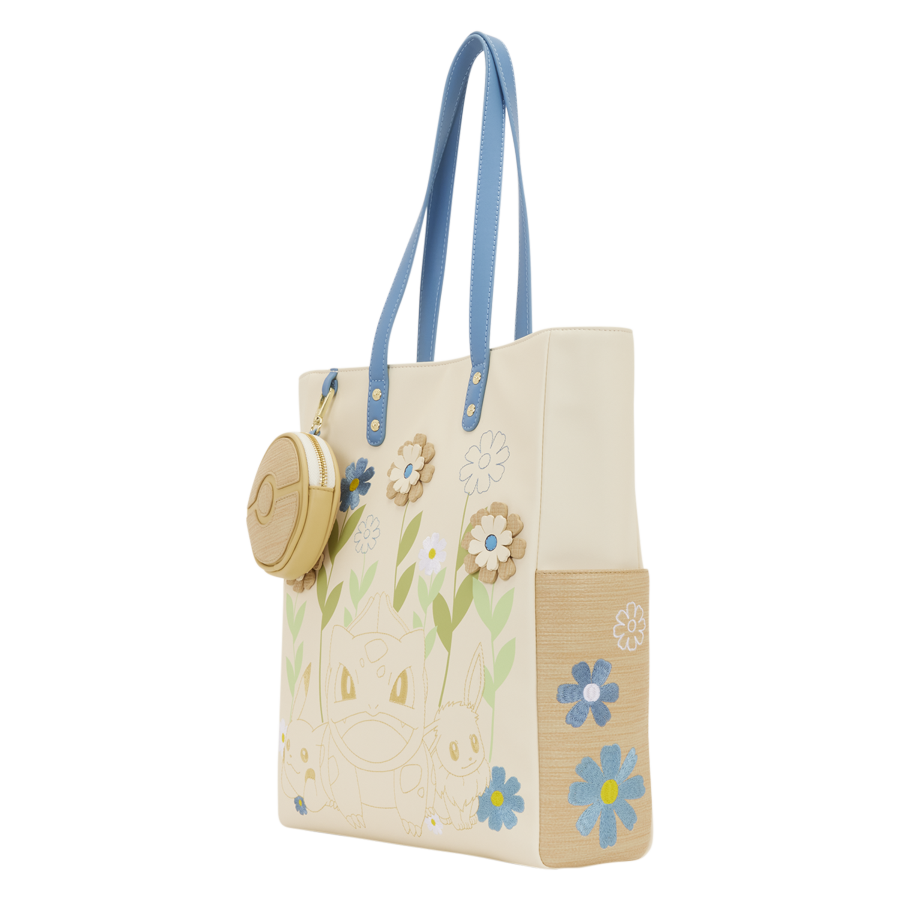 Pokemon - Floral Tote Bag with Coin Bag