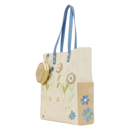 Pokemon - Floral Tote Bag with Coin Bag