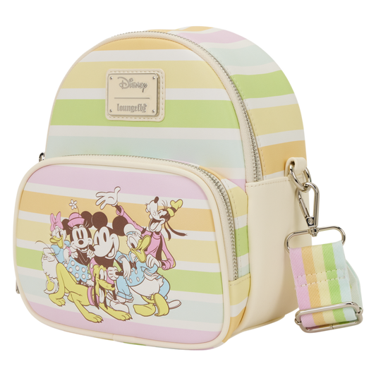 Disney - Mickey & Friends Rainbow Stripes Convertible Crossbody