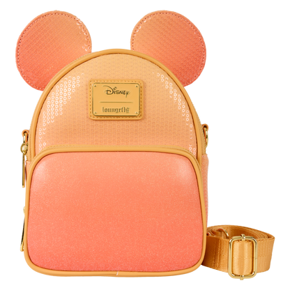 Disney - Mickey Mouse Glitter Convertible Mini Backpack & Crossbody Bag