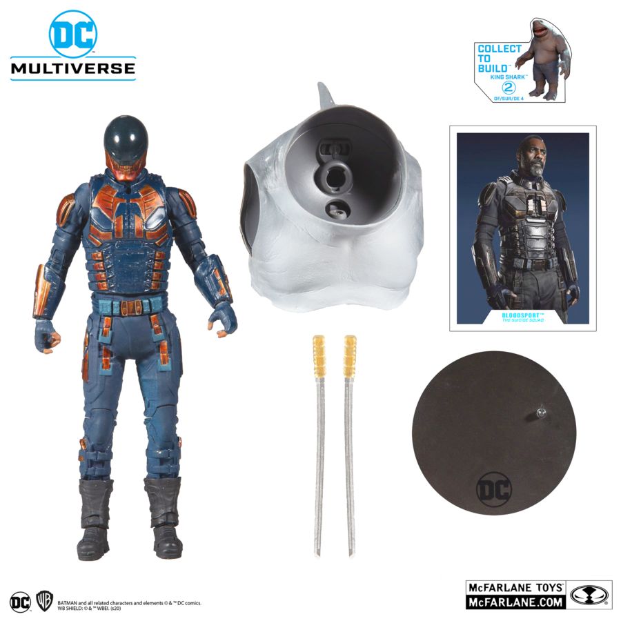The Suicide Squad (2021) - Bloodsport (Build-A-King-Shark) DC Multiverse 7" Scale Action Figure