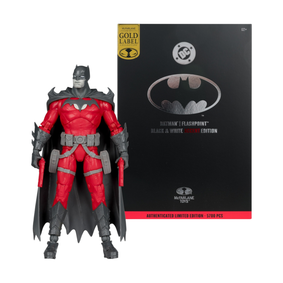 DC Multiverse - Batman Flashpoint Black & White with Accent (Gold Label) 7" Action Figure