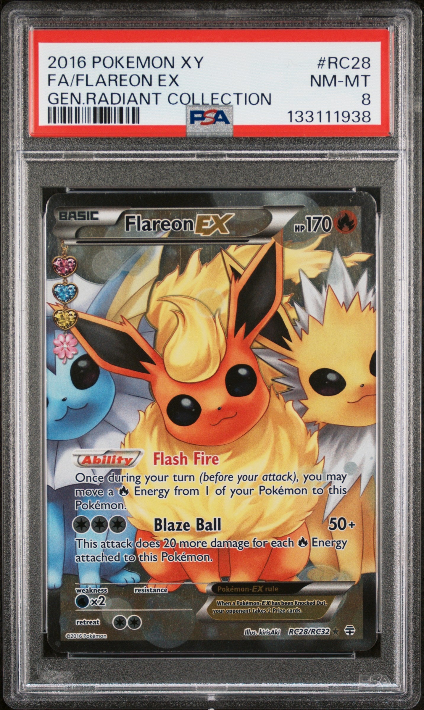 2016 Pokemon Xy Generations Radiant Collection Rc28 Fa/Flareon Ex Gen.Radiant Collection - PSA 8