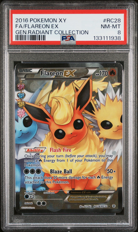 2016 Pokemon Xy Generations Radiant Collection Rc28 Fa/Flareon Ex Gen.Radiant Collection - PSA 8