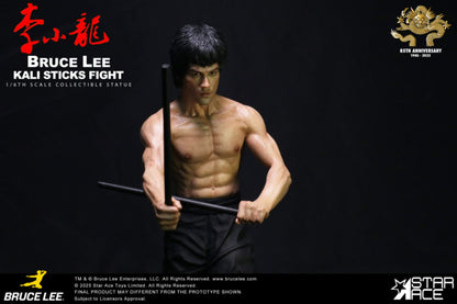 Bruce Lee - "Kali Sticks Fight" Deluxe Basement Version 30cm Statue