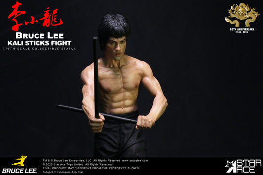 Bruce Lee - "Kali Sticks Fight" Deluxe Basement Version 30cm Statue