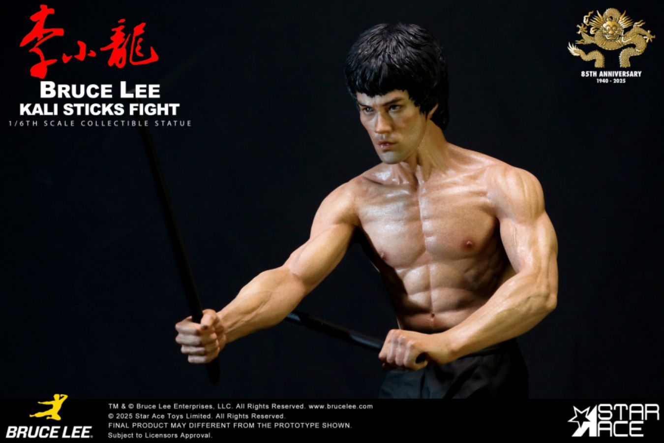 Bruce Lee - "Kali Sticks Fight" Deluxe Basement Version 30cm Statue