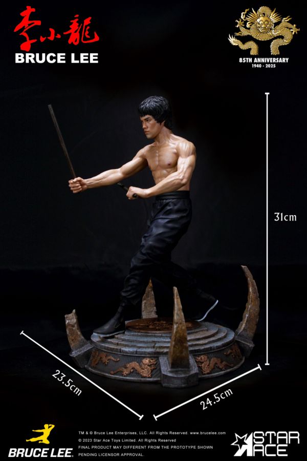 Bruce Lee - "Kali Sticks Fight" Deluxe Basement Version 30cm Statue