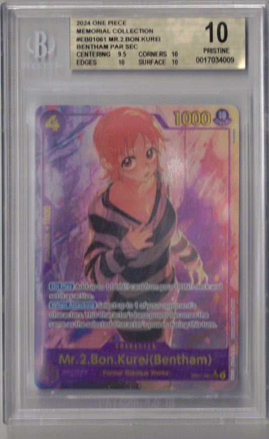 2024 One Piece Memorial Collection EB01-061 Mr 2 Bon Kurei (Bentham) PAR SEC - BGS Pristine 10