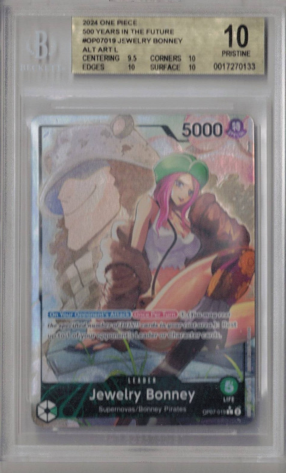 2024 One Piece 500 Years In The Future OP07-019 Jewelry Bonney ALT ART - BGS Pristine 10