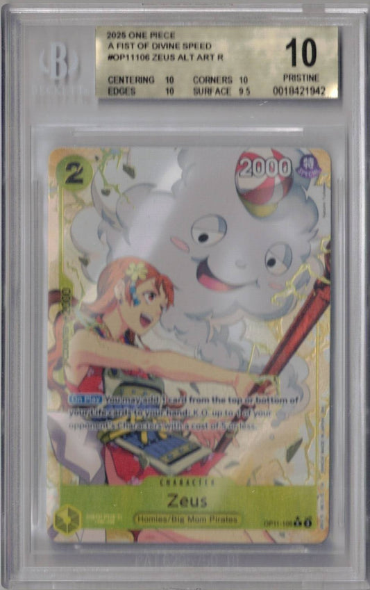 2025 One Piece A Fist Of Divine Speed OP11-106 Zeus ALT ART - BGS Pristine 10