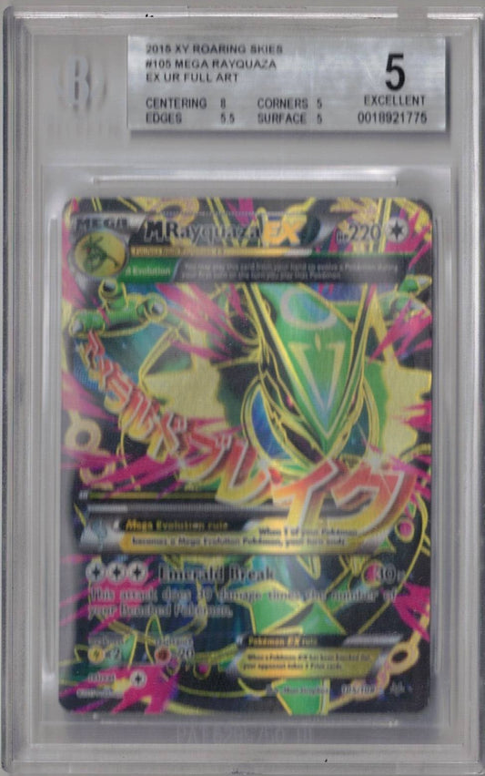 2015 XY Roaring Skies 105 Mega Rayquaza ex UR Full Art - BGS 5