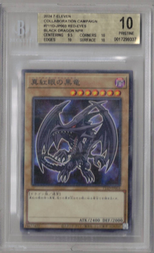 2024 Yu-Gi-Oh 7-Eleven Collaboration Campaign 711D-JP003 Red-Eyes Black NPR - BGS Pristine 10