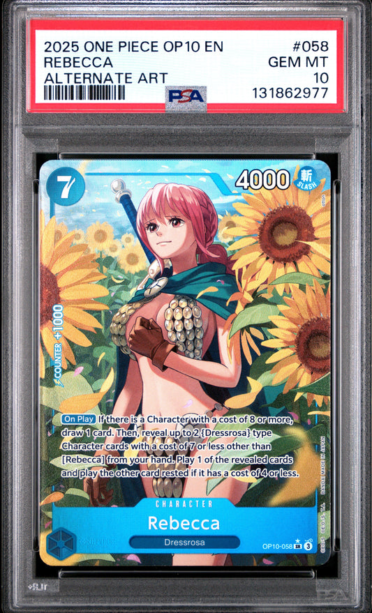 2025 One Piece Op10-Royal Blood 058 Rebecca Alternate Art - PSA 10