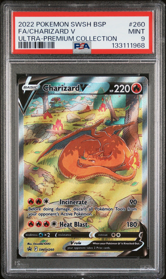 2022 Pokemon Swsh Black Star Promo 260 Fa/Charizard V Ultra-Premium Collection - PSA 9