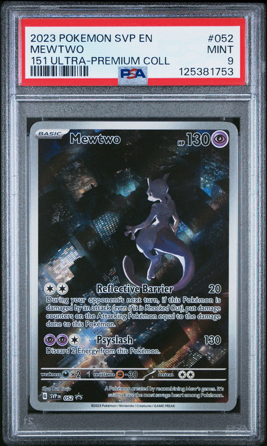 2023 Pokemon Svp En-Sv Black Star Promo 052 Mewtwo 151 Ultra-Premium Coll - PSA 9