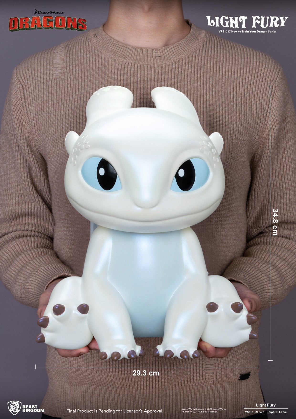 Beast Kingdom Piggy Bank Vinyl Large How to Train Your Dragon Series Light Fury