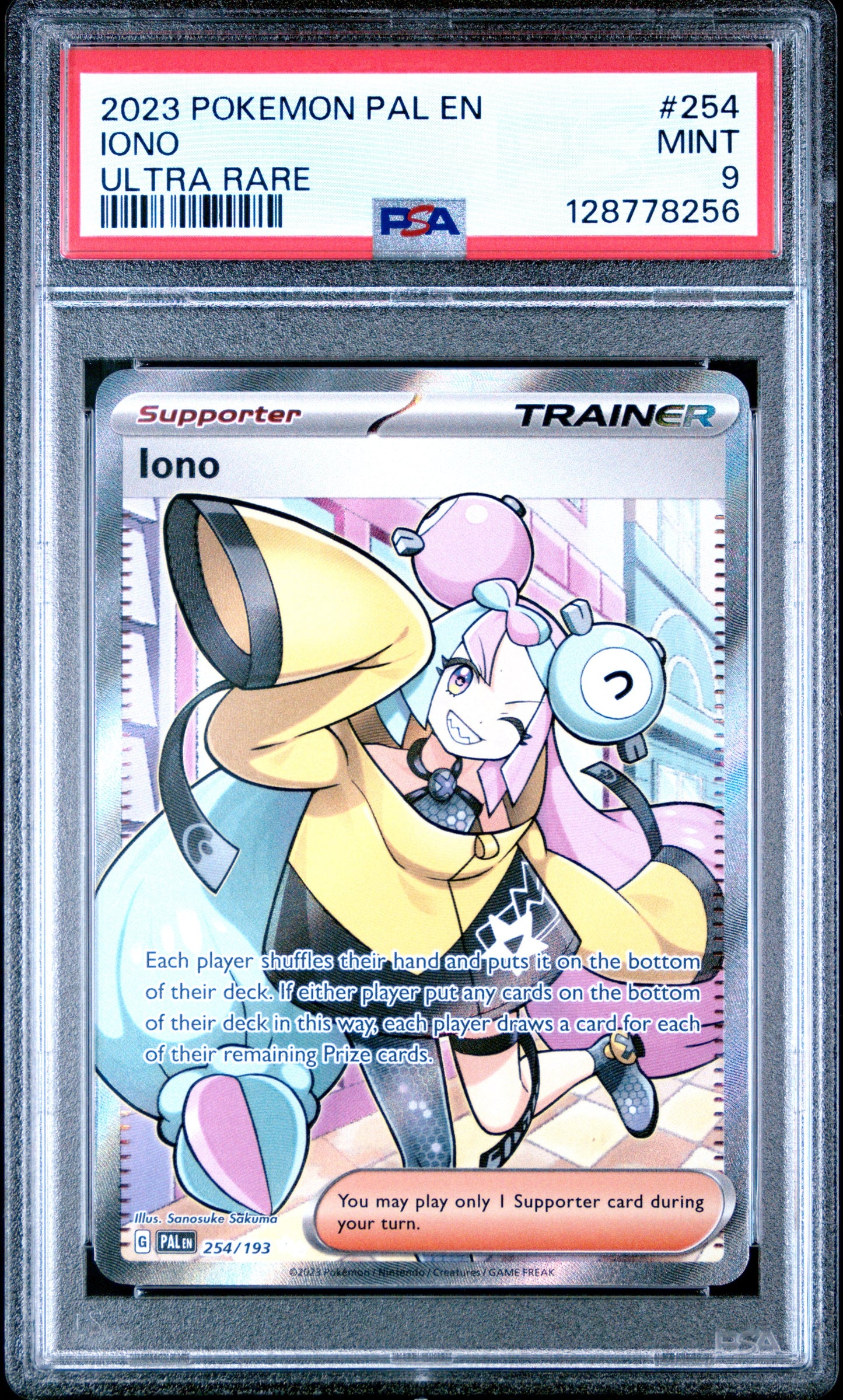 2023 Pokemon Pal En-Paldea Evolved 254 Iono Ultra Rare - PSA 9