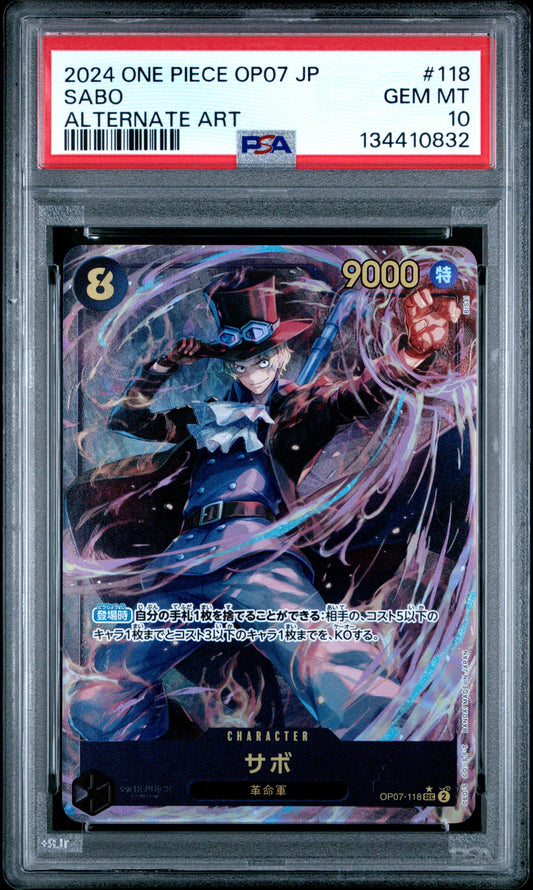 2024 One Piece Japanese Op07-500 Years In The Future 118 Sabo Alternate Art - PSA 10