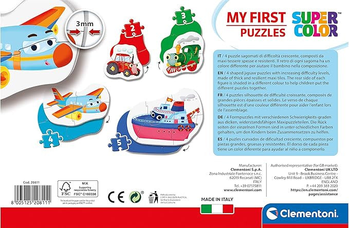 Clementoni My First Puzzles Means of Transport 4 Shaped Puzzles