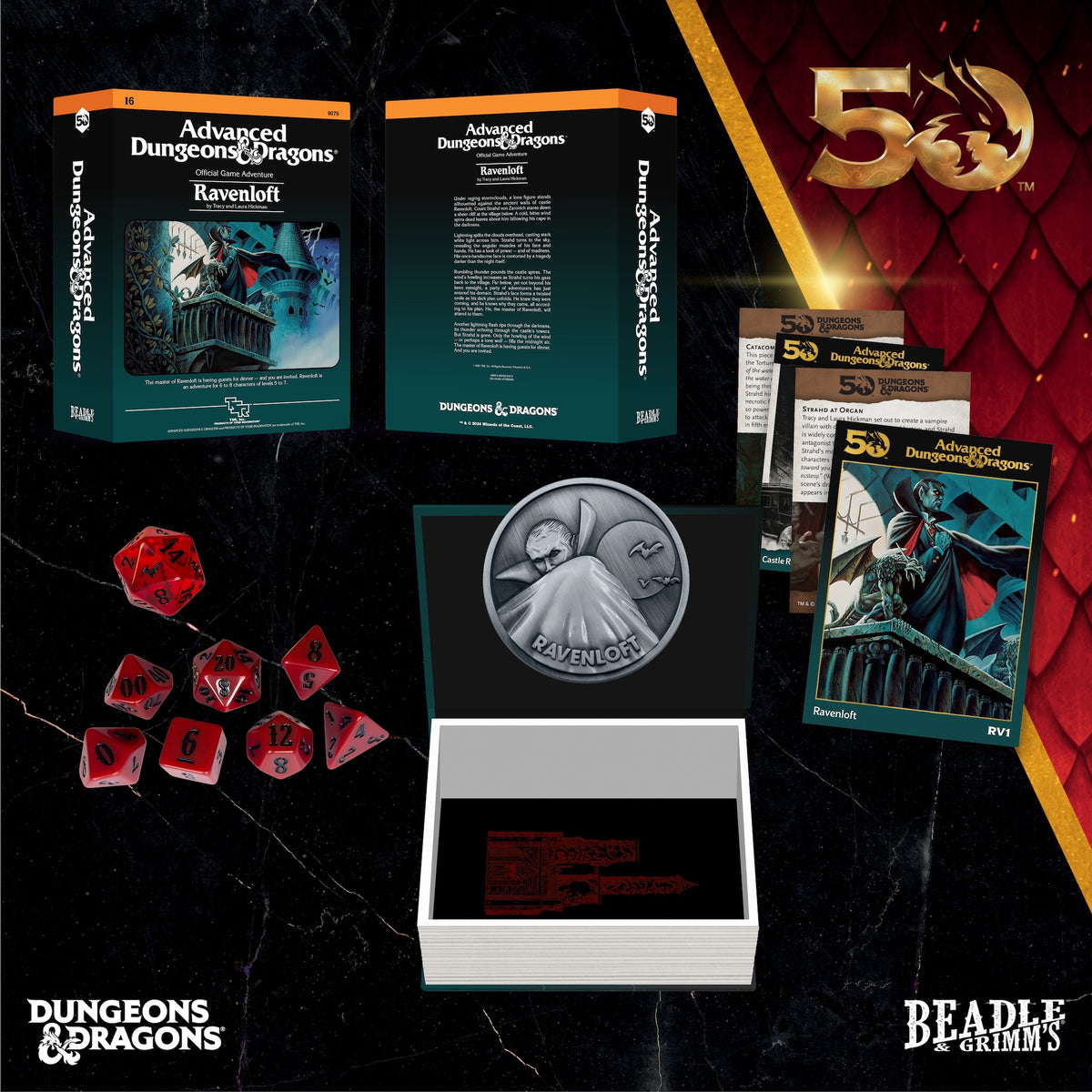 Beadle & Grimm's Classic Module Collection Ravenloft Dice & Accessories Set D&D 50th