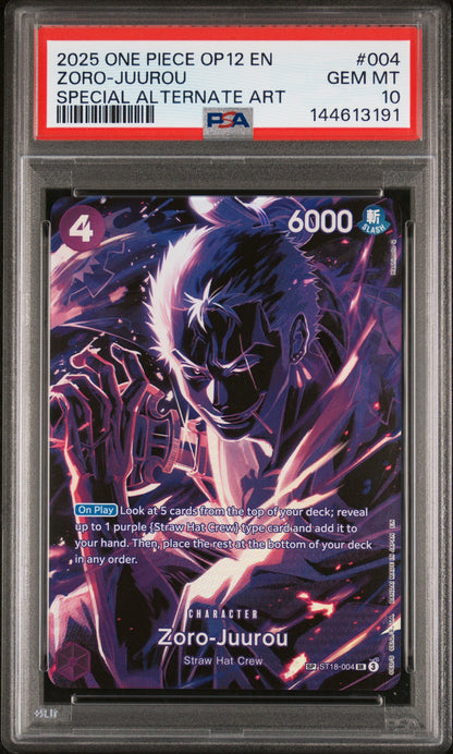 2025 One Piece Op12-Legacy Of The Master 004 Zoro-Juurou Special Alternate Art - PSA 10