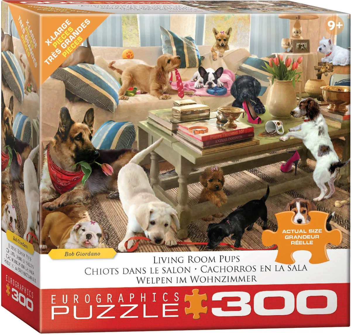 Puzzle - Eurographics - Living Room Pups 300 XL Size Pieces