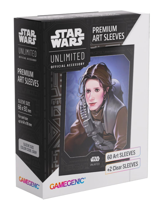 Gamegenic Star Wars Unlimited Premium Art Sleeves - Leia Organa (66mm x 92mm) (62 Sleeves Per Pack)
