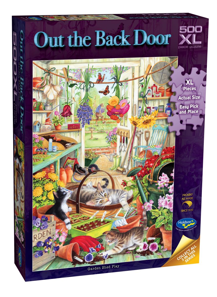 Puzzle - Holdson - Out the Back Door - Garden Shed Play - 500pc XL