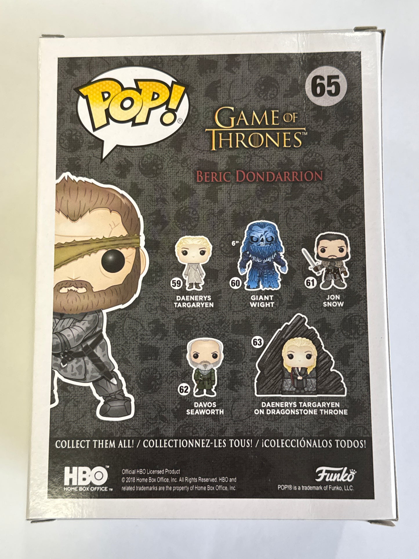 Game of Thrones - Beric Dondarrion with Flame Sword 2018 New York Fall Convention Pop! Vinyl #65