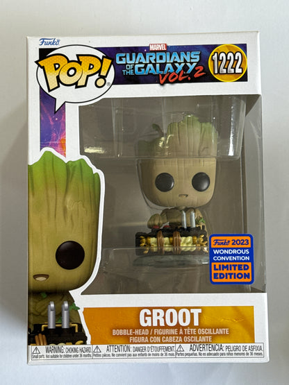 Guardians of the Galaxy Vol. 2 - Groot with Button 2023 Wonder Con Spring Convention Exclusive Pop! Vinyl #1222