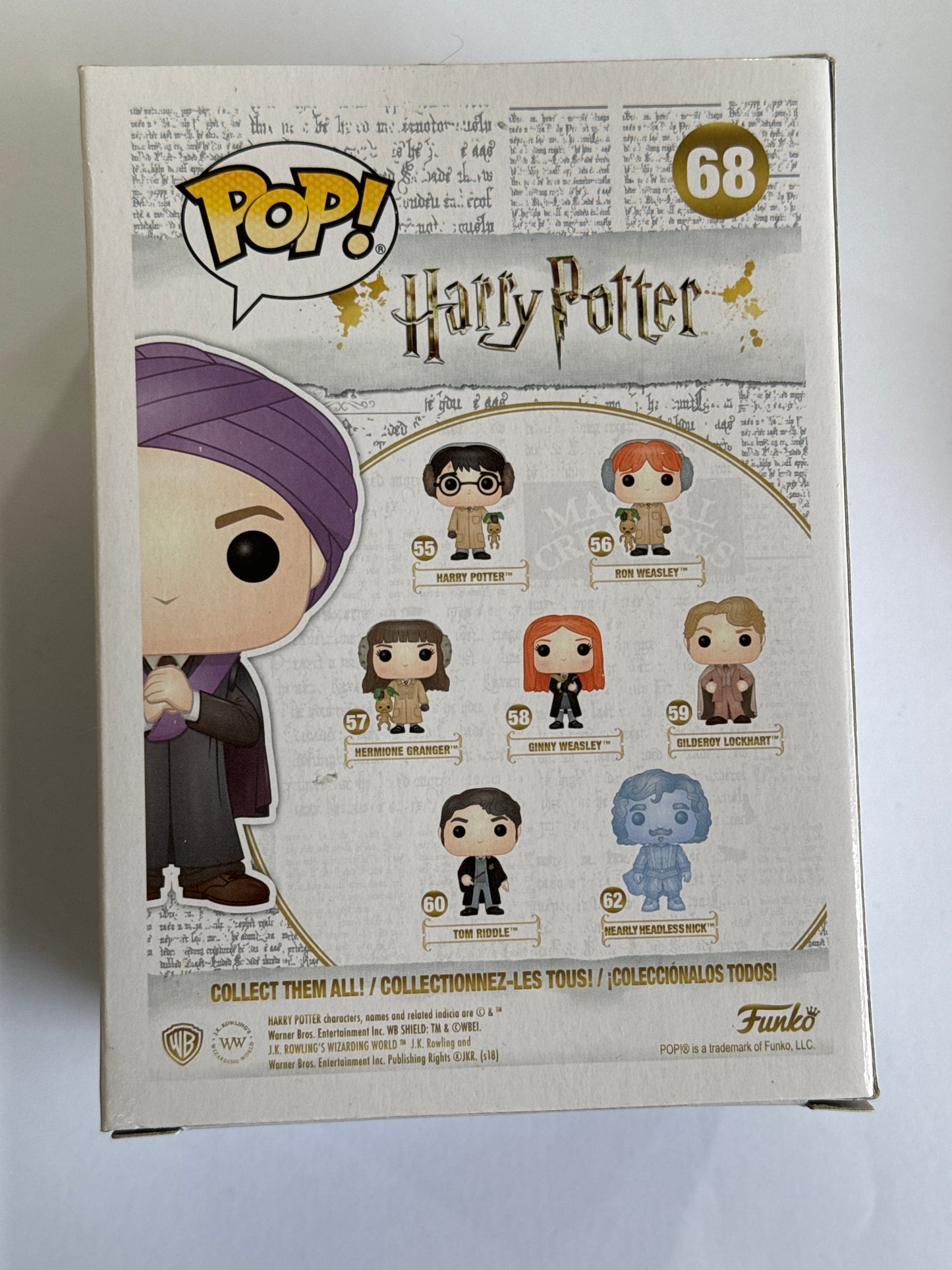 Harry Potter - Professor Quirrell 2018 New York Fall Convention Exclusive Pop! Vinyl #68