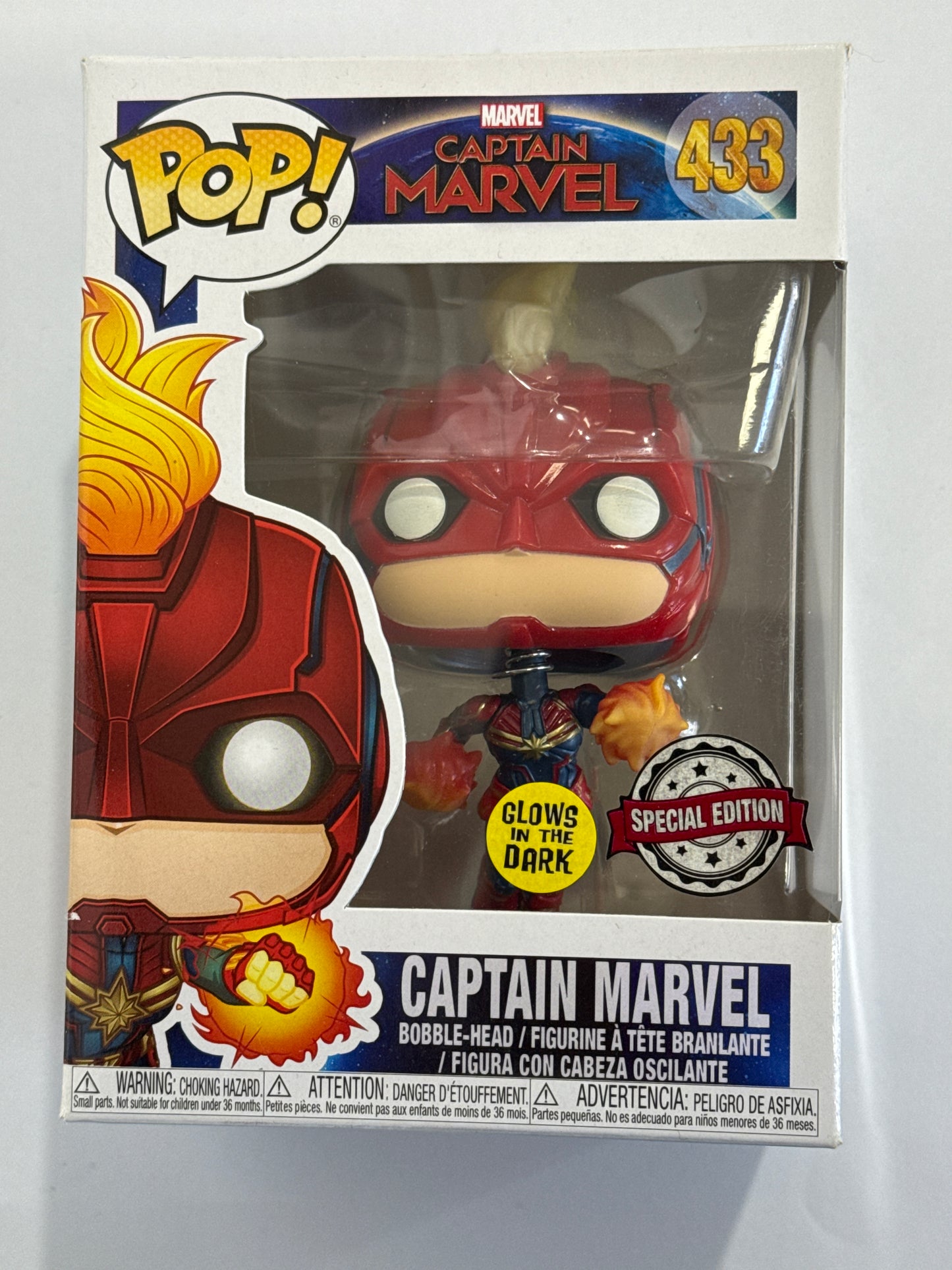 Captain Marvel - Captain Marvel Masked Flight Glow US Exclusive Pop! Vinyl #433