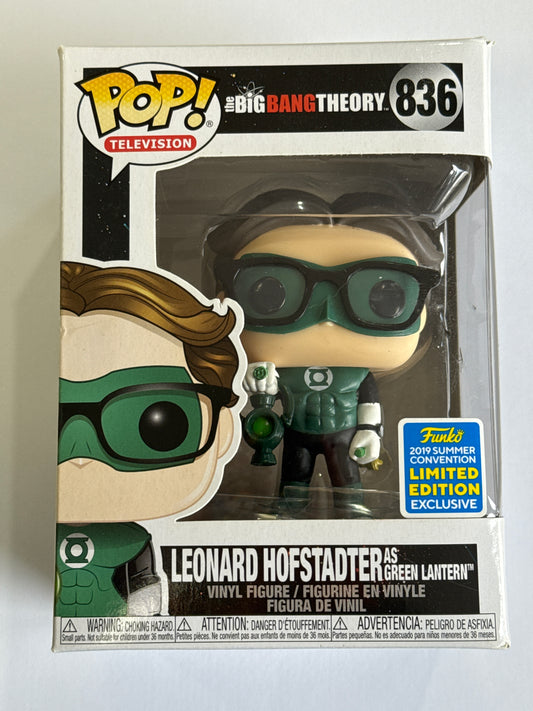 Big Bang Theory - Leonard Hofstadter as Green Lantern 2019 SDCC Exclusive Pop! Vinyl #836