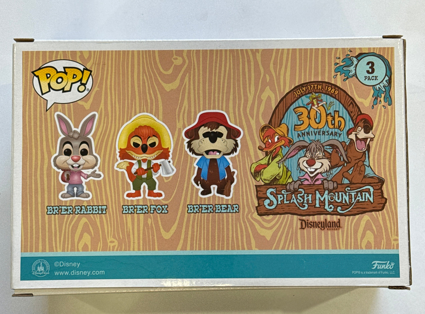 Splash Mountain - Br’er Bear, Fox, and Rabbit  Disney Parks US Exclusive 3 Pack Pop! Vinyl