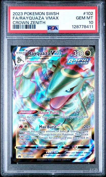 2023 Pokemon Sword And Shield Crown Zenith 102 Rayquaza VMax - PSA 10
