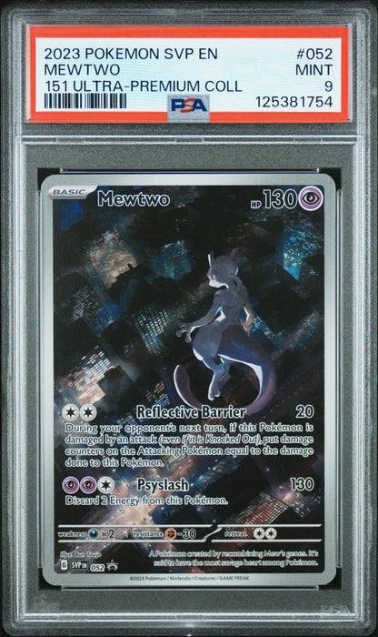 2023 Pokemon Svp En-Sv Black Star Promo 052 Mewtwo 151 Ultra-Premium Coll - PSA 9