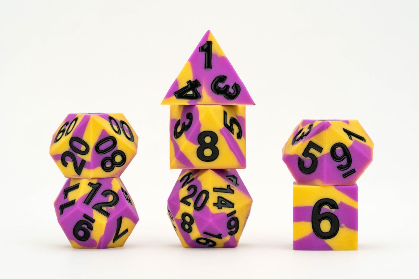 MDG 16mm Pride Sharp Edge Silicone Rubber Poly Dice Set: Intersex
