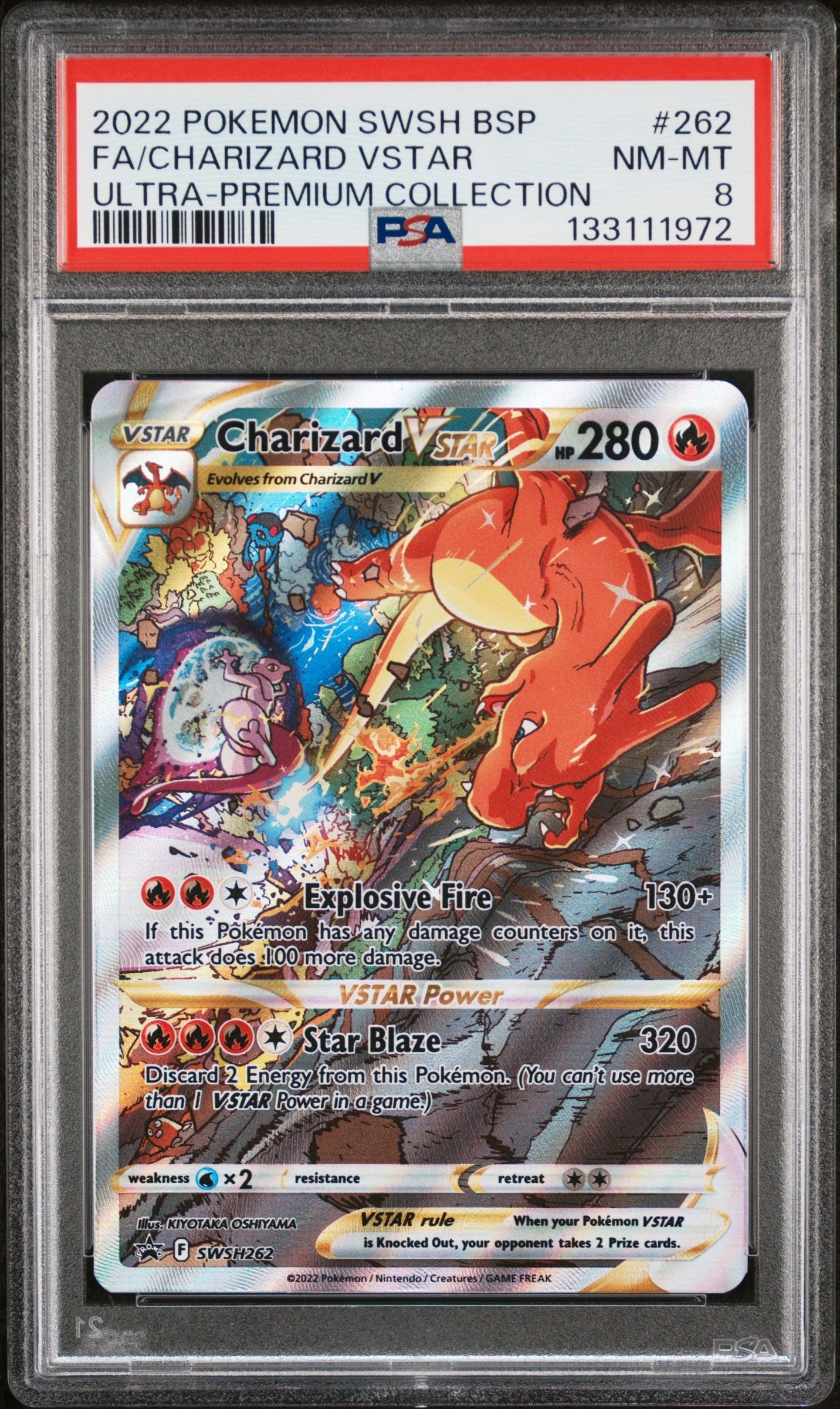 2022 Pokemon Swsh Black Star Promo 262 Fa/Charizard Vstar Ultra-Premium Collection - PSA 8