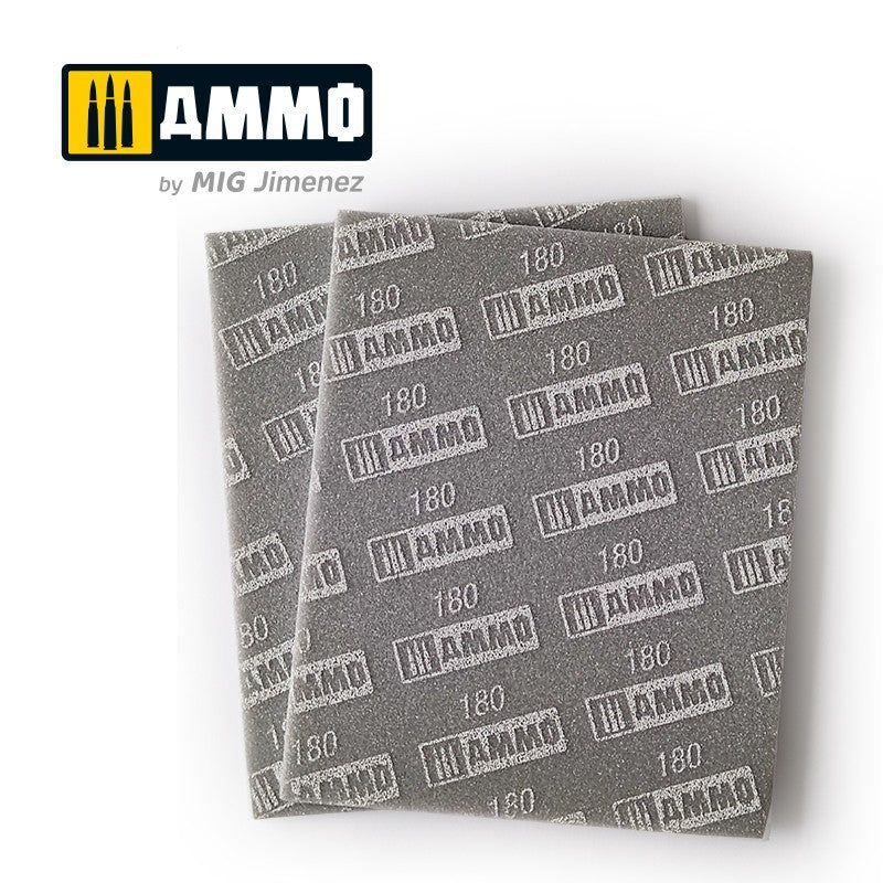 Ammo by MIG - Accessories - Sanding Sponge Sheet (180) – 2 Pcs.