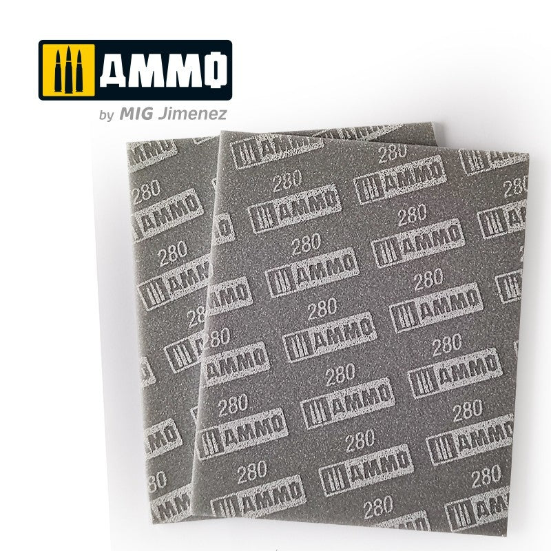 Ammo by MIG - Accessories - Sanding Sponge Sheet (280) – 2 Pcs.