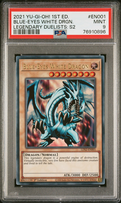2021 Yu-Gi-Oh! Legendary Duelists: Season 2 En001 Blue-Eyes White Drgn. Legendary Duelists: S2 - PSA 9