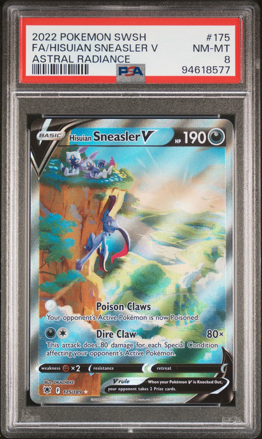 2022 Pokemon Sword & Shield Astral Radiance 175 Fa/Hisuian Sneasler V Astral Radiance - PSA 8