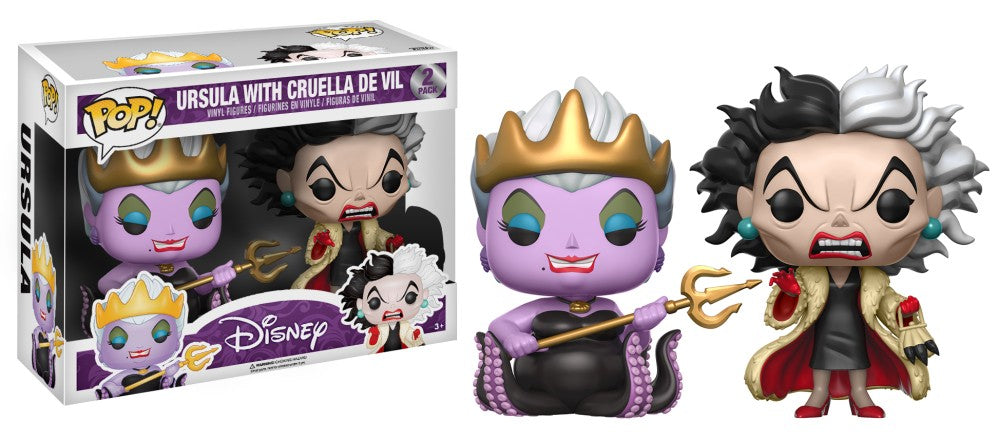 Disney Villains - Ursula and Cruella De Vill Hot Topic Exclusive 2 pack Pop Vinyl