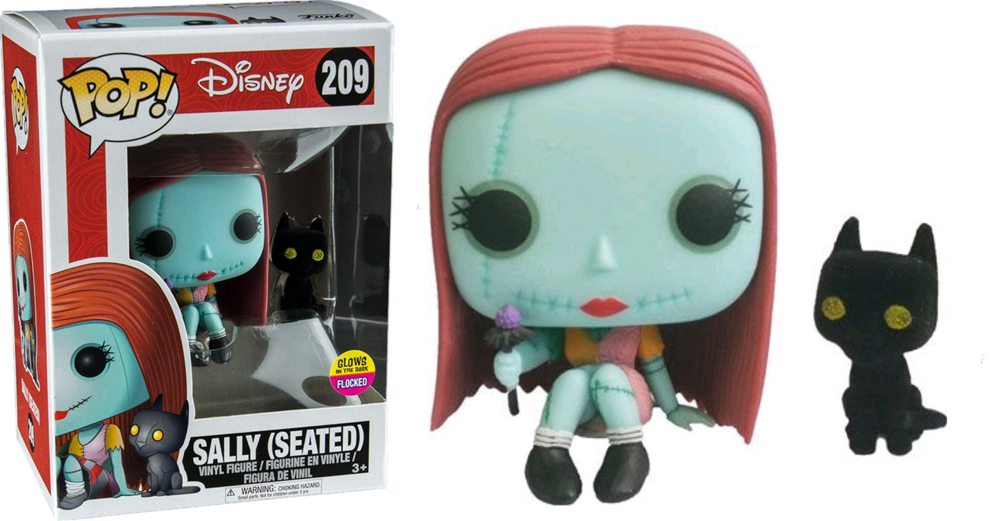 The Nightmare Before Christmas - Sally Seated Glow with Cat Flocked US Exclusive Pop! Vinyl - Ozzie Collectables