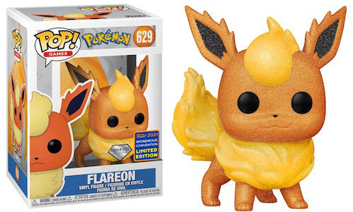 Pokemon - Flareon Diamond Glitter 2021  WonderCon Exclusive Pop! Vinyl #629
