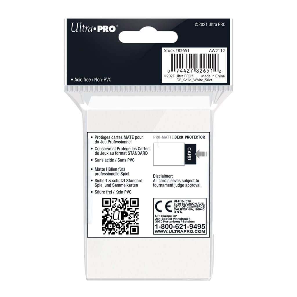 ULTRA PRO Deck Protector - Pro-Matte 50ct White