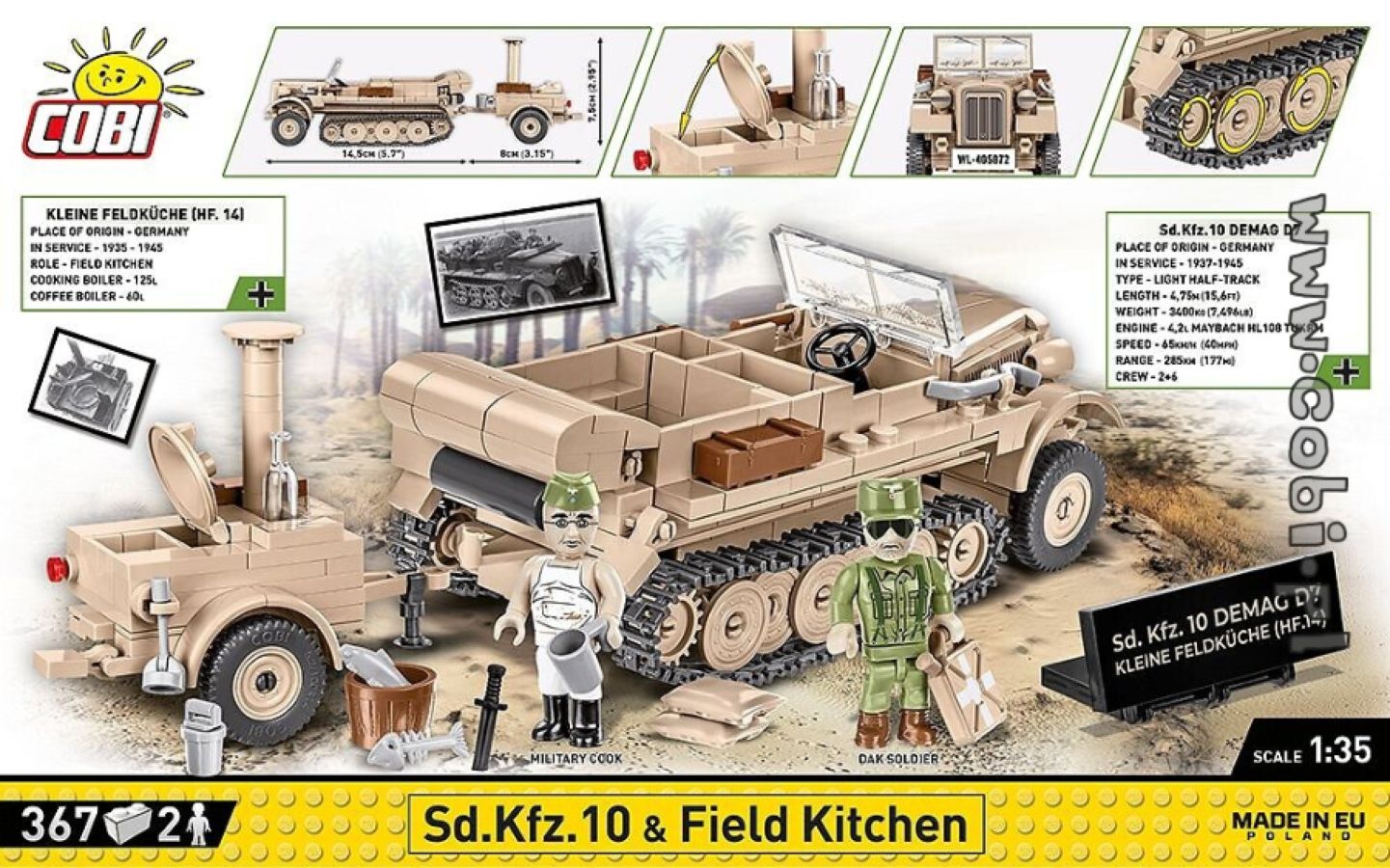 World War II - SD. KFZ. 10 & Field Kitchen (367 pieces)