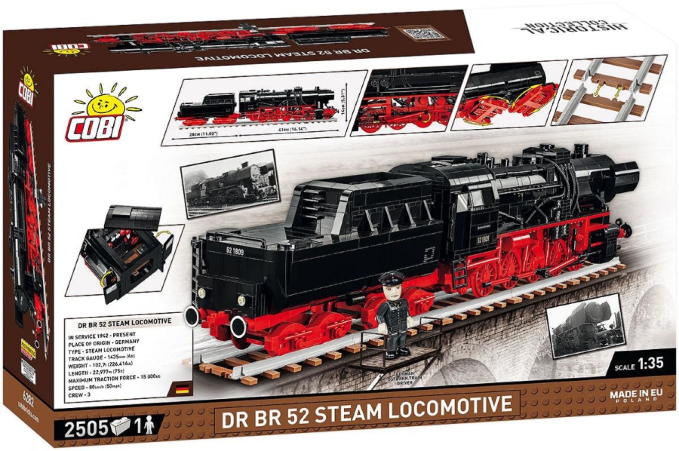 Trains - DR BR 52 Steam Locomotive 1:35 Scale [2505 Pcs]